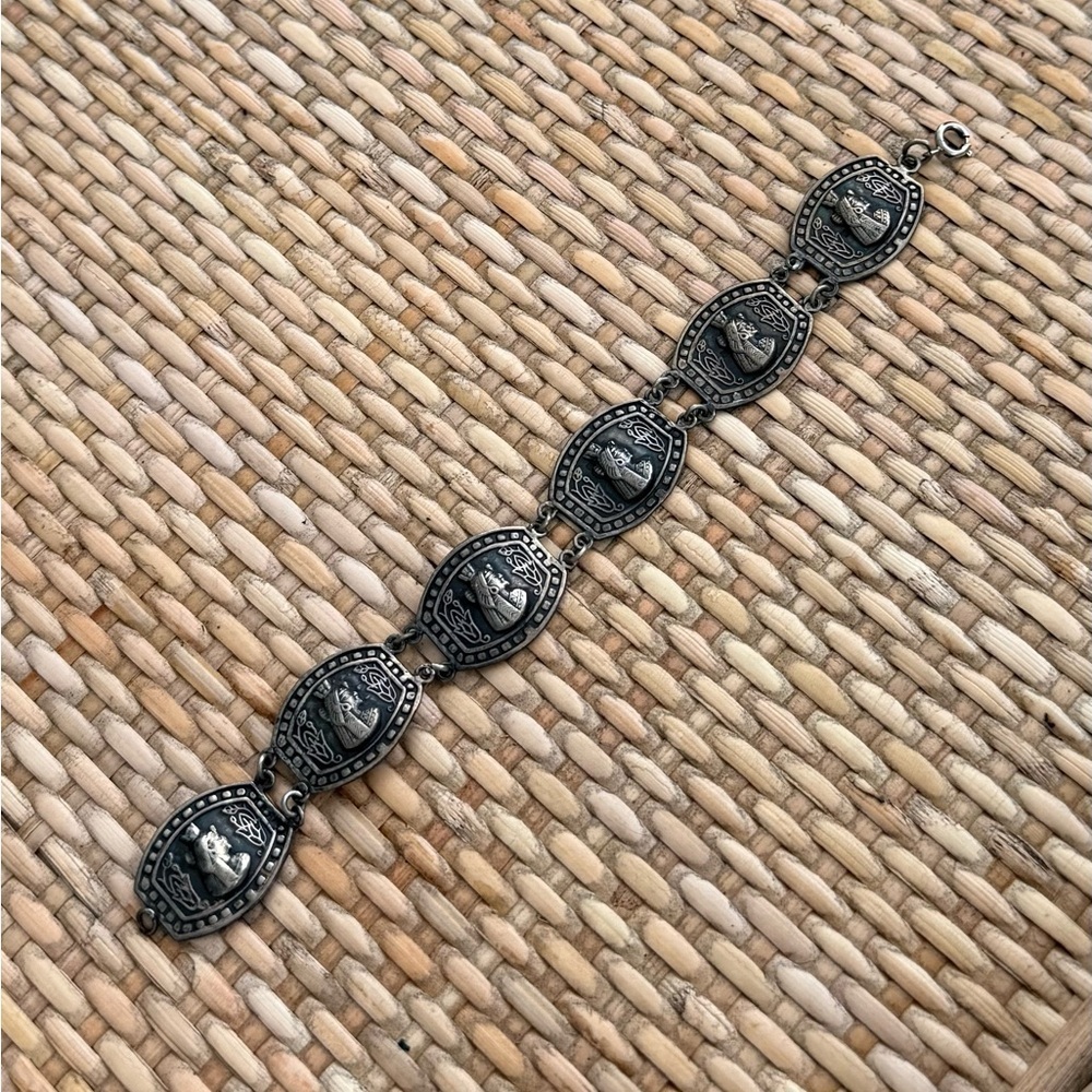 Vintage Tribal Silver Bracelet - Chain
